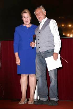 Franziska Giffey und Dieter Hallervorden bei der Premiere des Theaterstücks Der eingebildet Kranke und 90. Geburtstag von Dieter Hallervorden im Schlosspark Theater. Berlin, 05.09.2025