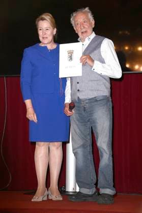 Franziska Giffey und Dieter Hallervorden bei der Premiere des Theaterstücks Der eingebildet Kranke und 90. Geburtstag von Dieter Hallervorden im Schlosspark Theater. Berlin, 05.09.2025