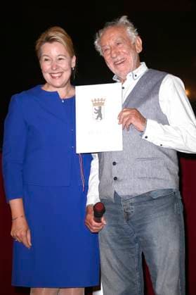 Franziska Giffey und Dieter Hallervorden bei der Premiere des Theaterstücks Der eingebildet Kranke und 90. Geburtstag von Dieter Hallervorden im Schlosspark Theater. Berlin, 05.09.2025