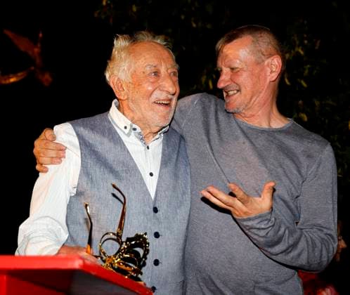 Dieter Hallervorden, Woytek (Bildhauer) bei der Premiere Der eingebildet Kranke und 90. Geburtstag von Dieter Hallervorden im Schloßpark Theater Berlin.
