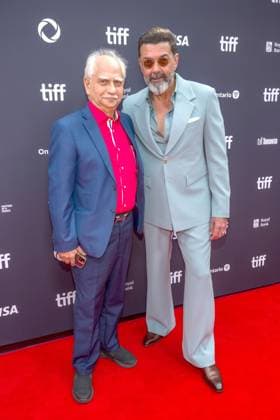 2025 Toronto International Film Festival Sholay premiere Featuring: Ramesh Sippy, Bobby Deol Where: Toronto, Ontario, Canada When: 06 Sep 2025 Credit: Captive Camera Cover Images EDITORIAL USE ONLY. NOT FOR USE BY NEWSPAPERS BASED IN THE UK. Copyright: xx coverimg55057077
