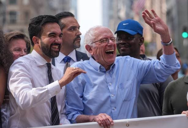 Bernie Sanders and Zohran Mamdani attend the NYC Labor Day Parade NEW YORK, UNITED STATES - SEPTEMBER 6, 2025: Sen. Bernie Sanders (I-VT), Gov. Kathy Hochul (D-NY), Letitia James, Attorney General of New York and New York City Democratic Mayoral Candidate Zohran Mamdani attend the New York City Labor Day parade, America’s oldest Labor Day Parade, along with members of more than 200 unions and organizations, on Saturday, September 6, 2025, in New York City, USA Selcuk Acar Anadolu New York United States. Editorial use only. Please get in touch for any other usage.  Copyright: x2025xAnadoluxSelcukxAcarx