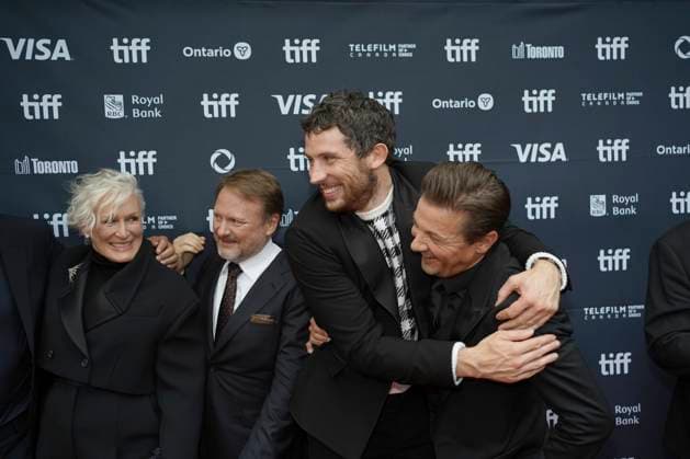 2025 Toronto International Film Festival - Wake Up Dead Man: A Knives Out Mystery Premiere (L-R) Glenn Close, Rian Johnson, Josh O Connor, Jeremy Renner, attend the red carpet for the ˜Wake Up Dead Man: A Knives Out Mystery™ premiere during the 2025 Toronto International Film Festival at Princess of Wales Theatre. on September 6, 2025 in Toronto, Canada. (Photo by Leonardo Ramirez Eyepix Group) Copyright: xLeonardoxRamirez xEyepixxGroupx LR_06092025_167828