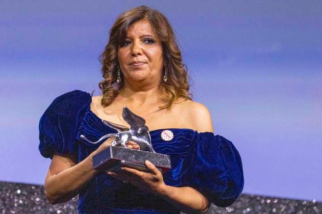 Kaouther Ben Hania mit dem Silbernen Löwe - Großer Preis der Jury für The Voice of Hind Rajab bei der Preisverleihung der Biennale di Venezia 2025 82. Internationale Filmfestspiele von Venedig im Palazzo del Cinema. Venedig, 06.09.2025