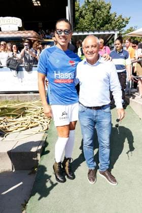 Jorge Gonzalez und Felix Magath beim Benefiz Fussballspiel Kicken mit Herz zugunsten der Kinder Herzstation der Universitaetsklinik Eppendorf (UKE) am 7.09.2025 in Hamburg Kicken mit Herz 2025 Benefiz Event in Hamburg