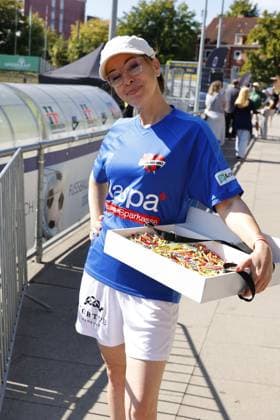 Mareike Fell beim Benefiz Fussballspiel Kicken mit Herz zugunsten der Kinder Herzstation der Universitaetsklinik Eppendorf (UKE) am 7.09.2025 in Hamburg Kicken mit Herz 2025 Benefiz Event in Hamburg