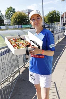 Mareike Fell beim Benefiz Fussballspiel Kicken mit Herz zugunsten der Kinder Herzstation der Universitaetsklinik Eppendorf (UKE) am 7.09.2025 in Hamburg Kicken mit Herz 2025 Benefiz Event in Hamburg