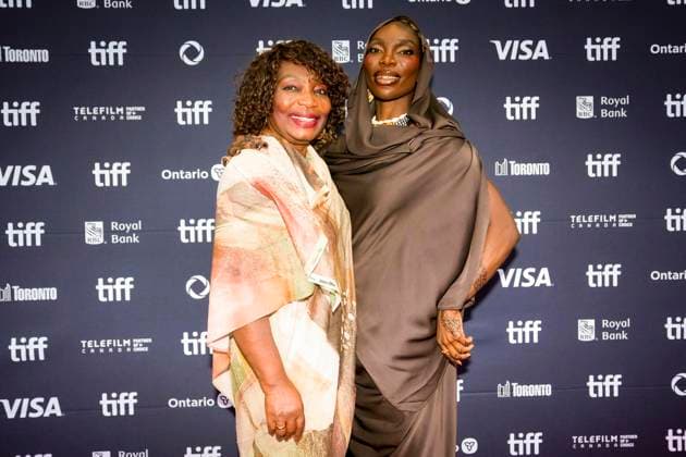 September 7, 2025, Toronto, On, CAN: Michaela Coel, right, is photographed with her mother Marion Osbourne she they arrive on the red carpet to promote the film The Christophers at the Toronto International Film Festival in Toronto on Sunday September 7, 2025. Toronto CAN  - ZUMAc35_ 20250907_zaf_c35_127 Copyright: xChrisxYoungx