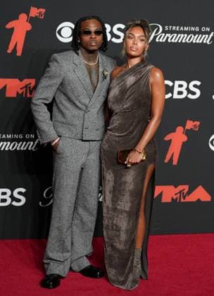 Gunna and Briana Monique arrive on the red carpet at the 2025 MTV Video Music Awards VMA s at the UBS Arena in Elmont, New York on Sunday, September 07, 2025.  MTV20250907285 AngelinaxKatsanis