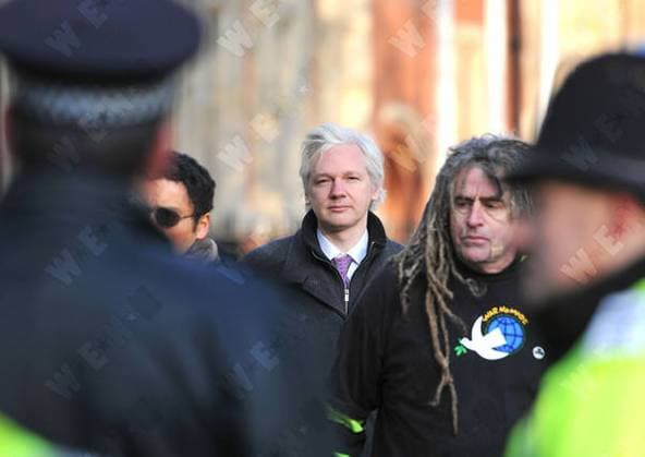 Julian Assange arrives at the Supreme Court for his extradition hearing. London, England - 01.02.12, London, United Kingdom WENN 3710228.jpg