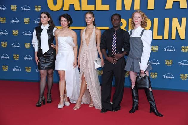 Seyneb Saleh, Janina Elkin, Taynara Silva-Wolf, Benny O. Arthur, Dana Herfurth bei der Deutschlandpremiere der Disney+ Original-Serie CALL MY AGENT BERLIN im Colosseum Kino in Berlin am 08.09.2025