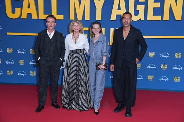 Lucas Gregorowicz, Gabrielle Scharnitzky, Karin Hanczewski, Michael Klammer bei der Deutschlandpremiere der Disney+ Original-Serie CALL MY AGENT BERLIN im Colosseum Kino in Berlin am 08.09.2025