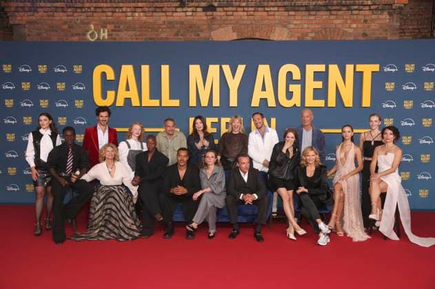 Seyneb Saleh, Benny O. Arthur, Vladimir Korneev, Gabrielle Scharnitzky, Dana Herfurth, Florence Kasumba, Moritz Bleibtreu, Michael Klammer, Iris Berben, Karin Hanczewski, Heike Makatsch, Lucas Gregorowicz, Frederick Lau, Emilia Schüle, Heiner Lauterbach, Veronica Ferres, Taynara Silva Wolf, Jana Klinge und Janina Elkin bei der Premiere der Disney+ Serie Call My Agent Berlin im Colosseum Kino. Berlin, 08.09.2025