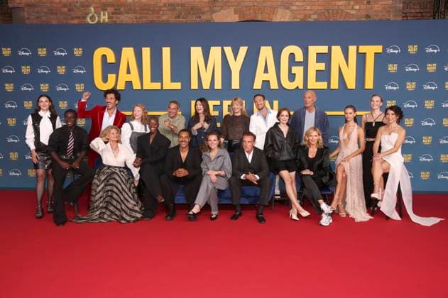 Seyneb Saleh, Benny O. Arthur, Vladimir Korneev, Gabrielle Scharnitzky, Dana Herfurth, Florence Kasumba, Moritz Bleibtreu, Michael Klammer, Iris Berben, Karin Hanczewski, Heike Makatsch, Lucas Gregorowicz, Frederick Lau, Emilia Schüle, Heiner Lauterbach, Veronica Ferres, Taynara Silva Wolf, Jana Klinge und Janina Elkin bei der Premiere der Disney+ Serie Call My Agent Berlin im Colosseum Kino. Berlin, 08.09.2025