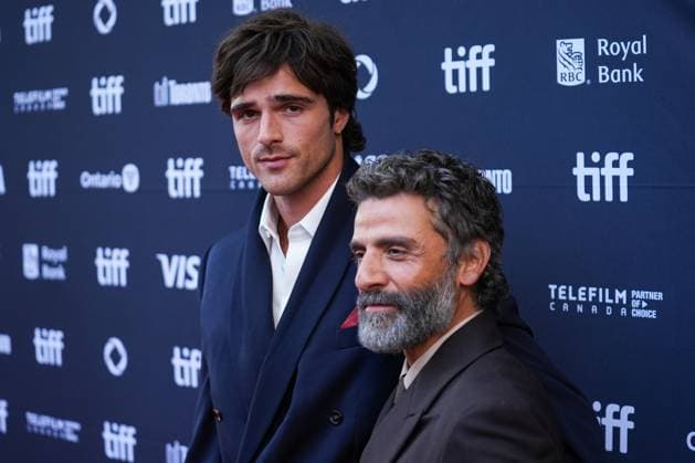 2025 Toronto International Film Festival - Frankenstein TORONTO, CANADA - SEPTEMBER 8 : Jacob Elordi (L) and Oscar Isaac (R) attend the premiere of ‘Frankenstein’ during the 2025 Toronto International Film Festival at Princess of Wales Theatre in Toronto, Ontario, Canada on September 8, 2025. Mert Alper Dervis Anadolu Ontario Canada. Editorial use only. Please get in touch for any other usage.  Copyright: x2025xAnadoluxMertxAlperxDervisx