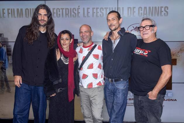Sirat Premiere - NYC Olivier Laxe (Director), Jade Oukid (actress), Richard Bellamy (actor), Tonin Janvier (Actor), Sergi Lopez (actor) during SIRAT Film s photocall in Paris, France September 8, 2025. Photo by Franck Derouda ABACAPRESS.COM Paris France  Copyright: xFranckxDerouda ABACAx
