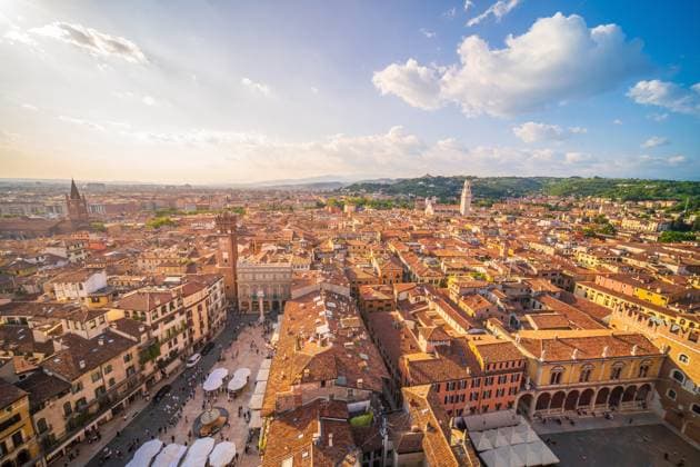 RECORD DATE NOT STATED Verona city downtown skyline, cityscape of Italy in Europe Verona city downtown skyline, cityscape of Italy at sunset, 95811162.jpg