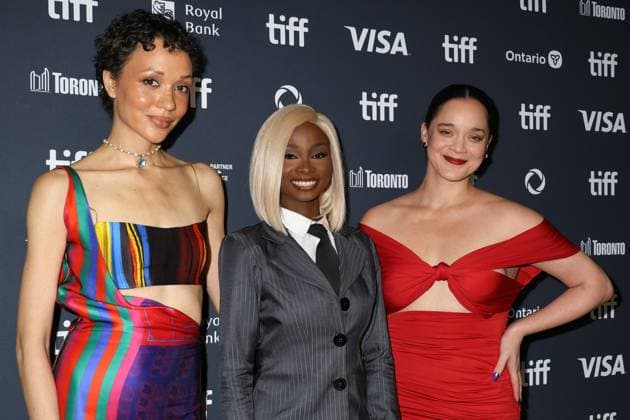 50eme Festival du Film de Toronto September 8, 2025 50th Toronto International Film Festival Red carpet of the film Dust to dreams Eku Edewor, Constance Olatdunde and Atlanta Bridget Johnson 448466 2025 09 08 Toronto Canada  Copyright: xIsabellexVautierx xStarfacex STAR_448466_132