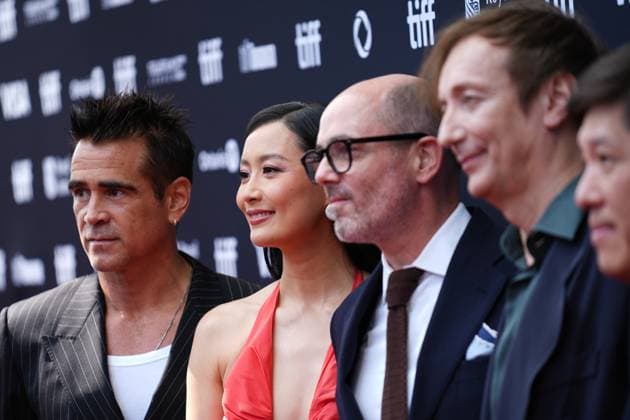 2025 Toronto International Film Festival - Ballad of a Small Player TORONTO, CANADA - SEPTEMBER 9 : (L-R) Colin Farrell, Fala Chen, Edward Berger and Volker Bertelmann attend the premiere of ‘Ballad of a Small Player’ during the 2025 Toronto International Film Festival at Princess of Wales Theatre in Toronto, Ontario, Canada on September 9, 2025. Mert Alper Dervis Anadolu Ontario Canada. Editorial use only. Please get in touch for any other usage.  Copyright: x2025xAnadoluxMertxAlperxDervisx