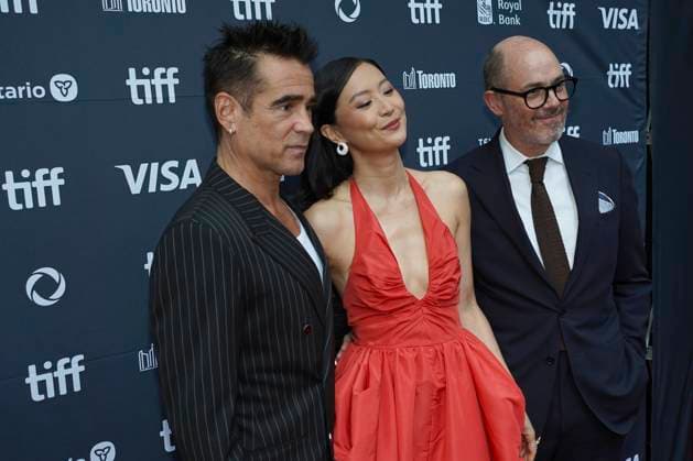 September 9, 2025, Toronto, Ontario, Canada: (L-R) Colin Farrell, Fala Chen and Edward Berger attend the red carpet for the Ã¢â‚¬ËœBallad of a Small PlayerÃ¢â‚¬â ¢ premiere during the 2025 Toronto International Film Festival at The Princess of Wales Theatre. on September 9, 2025 in Toronto, Canada. Toronto Canada - ZUMAe321 20250909_zea_e321_120 Copyright: xLeonardoxRamirezx