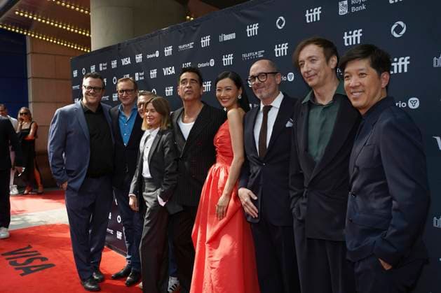 September 9, 2025, Toronto, Ontario, Canada: (L-R) Mike Goodridge, Rowan Joffe, Colin Farrell, Fala Chen, Edward Berger and Volker Bertelmann attend the red carpet for the ‘Ballad of a Small Playerâ€⠢ premiere during the 2025 Toronto International Film Festival at The Princess of Wales Theatre. on September 9, 2025 in Toronto, Canada. Toronto Canada - ZUMAe321 20250909_zea_e321_042 Copyright: xLeonardoxRamirezx