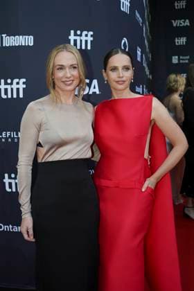 September 9, 2025, Toronto, Ontario, Canada: (L-R) Kerry Condon and Felicity Jones attend the red carpet for the Ã¢â‚¬ËœTrain DreamsÃ¢â‚¬â ¢ premiere during the 2025 Toronto International Film Festival at Royal Alexandra Theatre. on September 9, 2025 in Toronto, Canada. Toronto Canada - ZUMAe321 20250909_zea_e321_249 Copyright: xLeonardoxRamirezx