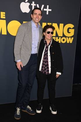 NEW YORK, NY - SEPTEMBER 9: Andrew Ross Sorkin and Kara Swisher at the season four red carpet premiere of Apple TV+ The Morning Show on September 9, 2025 at The Museum of Modern Art in New York City. Copyright: xMediaPunchx