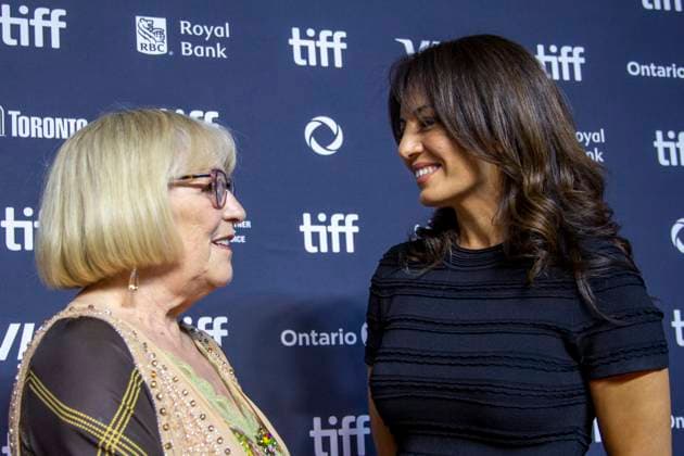 Spanish actress Carmen Maura (L) and director Maryam Touzani speak during the Toronto International Film Festival (TIFF) in Toronto, Canada, 09 September 2025. Maura presented her latest feature film, Calle Málaga, at TIFF a movie in which, for the first time, she appears fully nude, something the Spanish actress told EFE she no longer minds: As for the nudity, I just don’t care anymore I’m older now . Carmen Maura: As for the nudity, I just don’t care anymore I’m older now !ACHTUNG: NUR REDAKTIONELLE NUTZUNG!  Copyright: xJulioxCésarxRivasx AME8089 20250910-55017875297_1