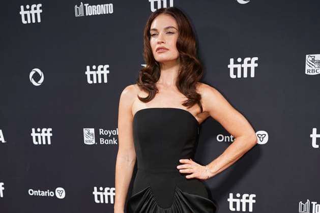 2025 Toronto International Film Festival - ˜Swiped™ Premiere Lily James attends the red carpet for the ˜Swiped™ premiere during the 2025 Toronto International Film Festival at Roy Thomson Hall. on September 9, 2025 in Toronto, Canada. (Photo by Leonardo Ramirez Eyepix Group) Copyright: xLeonardoxRamirez xEyepixxGroupx LR_09092025_169501
