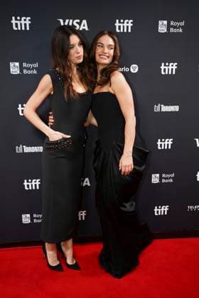 2025 Toronto International Film Festival - ˜Swiped™ Premiere (L-R) Gala Gordon and Lily James attend the red carpet for the ˜Swiped™ premiere during the 2025 Toronto International Film Festival at Roy Thomson Hall. on September 9, 2025 in Toronto, Canada. (Photo by Leonardo Ramirez Eyepix Group) Copyright: xLeonardoxRamirez xEyepixxGroupx LR_09092025_169526