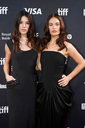 2025 Toronto International Film Festival - ˜Swiped™ Premiere (L-R) Gala Gordon and Lily James attend the red carpet for the ˜Swiped™ premiere during the 2025 Toronto International Film Festival at Roy Thomson Hall. on September 9, 2025 in Toronto, Canada. (Photo by Leonardo Ramirez Eyepix Group) Copyright: xLeonardoxRamirez xEyepixxGroupx LR_09092025_169522