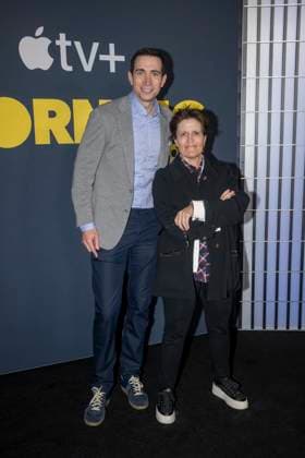 September 9, 2025, New York, United States: (L-R) Andrew Ross Sorkin and Kara Swisher attend The Morning Show Season 4 New York Premiere at Museum of Modern Art. New York United States - ZUMAs197 20250909_aaa_s197_176 Copyright: xRonxAdarx