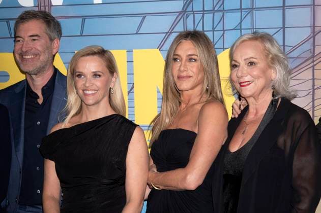 Mark Duplass, Reese Witherspoon, Jennifer Aniston und Mimi Leder bei der Premiere der 4. Staffel der Apple TV+ Serie The Morning Show im Museum of Modern Art. New York, 09.09.2025
