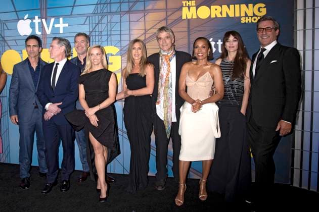 Nestor Carbonell, Billy Crudup, Mark Duplass, Reese Witherspoon, Jennifer Aniston, Jeremy Irons, Karen Pittman, Marion Cotillard und Jon Hamm bei der Premiere der 4. Staffel der Apple TV+ Serie The Morning Show im Museum of Modern Art. New York, 09.09.2025