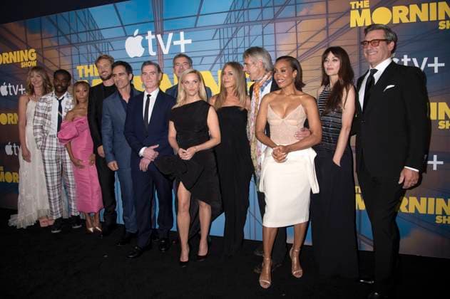 Hannah Leder, William Jackson Harper, Nicole Beharie, Boyd Holbrook, Nestor Carbonell, Billy Crudup, Mark Duplass, Reese Witherspoon, Jennifer Aniston, Jeremy Irons, Karen Pittman, Marion Cotillard und Jon Hamm bei der Premiere der 4. Staffel der Apple TV+ Serie The Morning Show im Museum of Modern Art. New York, 09.09.2025