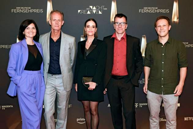 Doris Müller, Max Uthoff, Maike Kühl, Dietrich Krauss und Cornelius Oettle bei der Verleihung des Deutschen Fernsehpreises 2025 - Die Nacht der Kreativen in der Flora. Köln, 09.09.2025