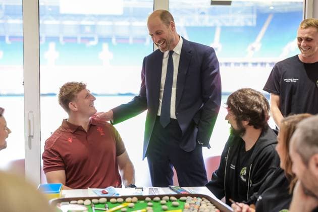 The Prince of Wales Visits Jac Lewis Foundation Mental Health Hub CARDIFF, WALES - SEPTEMBER 10: Rugby player Jac Morgan and Prince William, Prince of Wales participate in arts activities during his visit to new a mental health hub run by the Jac Lewis Foundation on World Suicide Prevention Day at Principality Stadium on September 10, 2025 in Cardiff, Wales., Credit:Chris Jackson Avalon United Kingdom, Wales, Cardiff, Principality Stadium  Copyright: xChrisxJacksonx xAvalonx 1035774422
