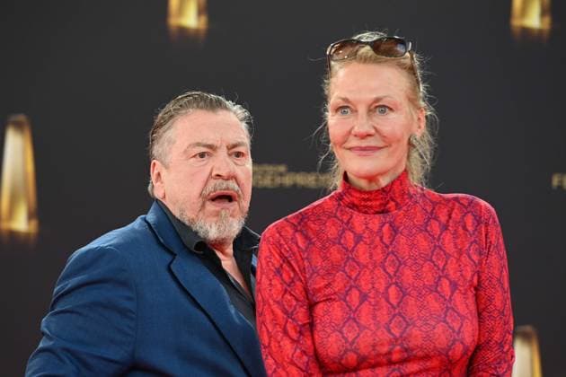 v.l. Armin ROHDE, Schauspieler, Karen BOEHNE, Schauspielerin, Roter Teppich, Red Carpet Show, Ankunft, arrival, Verleihung des Deutschen Fernsehpreises, Der Deutsche Fernsehpreis 2025, Deutscher Fernsehpreis 2025 in den MMC Studios Koeln, am 10.09.2025.