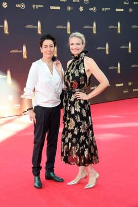 Dunja Hayali und Sarah Tacke bei der Verleihung vom Deutschen Fernsehpreis am 10.09.2025 in Koeln Deutscher Fernsehpreis Verleihung 2025 in Koeln