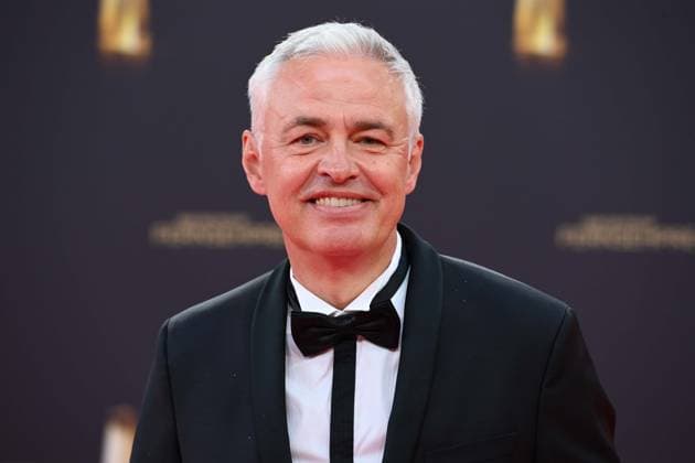 Andreas von THIEN, Moderator Roter Teppich, Red Carpet Show, Ankunft, arrival, Verleihung des Deutschen Fernsehpreises, Der Deutsche Fernsehpreis 2025, Deutscher Fernsehpreis 2025 in den MMC Studios Koeln, am 10.09.2025.