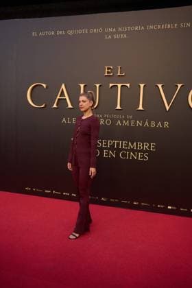 attends the premiere of the film El Cautivo directed by Alejandro Amenabar at Cine Callao in Madrid, Spain, on September 10, 2025. The movie, starring Julio Pena Fernandez, Alessandro Borghi, Miguel Rellan, Fernando Tejero, Luna Berroa, Luis Callejo, Josà Manuel Poga, Albert Salazar, Juanma Muniagurria, Jorge Asin, Mohamed Said and Walid Charaf, tells the story of Miguel de Cervantes™ captivity in Algiers in 1575. The film will be released in Spanish cinemas on September 12. Cordon Press HazhardxEspinozaxVallejos