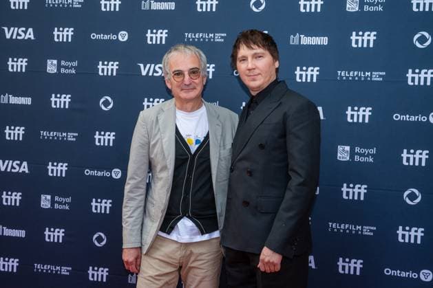 September 10, 2025, Toronto, On, Canada: Director Oliver Assayas, left, and Paul Dano arrive on the red carpet for The Wizard of the Kremlin at the Toronto International Film Festival in Toronto on Wednesday, Sept. 10, 2025. Toronto Canada  - ZUMAc35_ 20250910_zaf_c35_173 Copyright: xLauraxProctorx