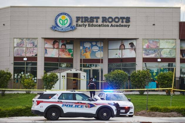 September 10, 2025, Richmond, On, Canada: Police block off First Roots Early Education Academy after a car drove through its window in Richmond Hill, Ont., on Wednesday, Sept. 10, 2025. Richmond Canada  - ZUMAc35_ 20250910_zaf_c35_198 Copyright: xSammyxKoganx