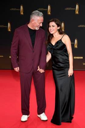 Otto Steiner und Natalia Avelon bei der Verleihung des Deutschen Fernsehpreises 2025 in den MMC Studios. Köln, 10.09.2025