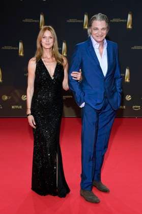 Esther Schweins und Stefan Jürgens bei der Verleihung des Deutschen Fernsehpreises 2025 in den MMC Studios. Köln, 10.09.2025