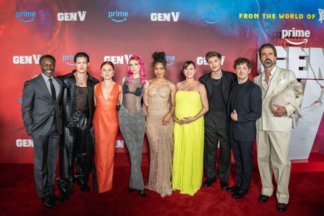 September 10, 2025, West Hollywood, California, USA: The whole cast of Ben V season 2 arrives on the red carpet of Gen V season 2 premiere at Pacific Design Center 8687 Melrose Ave, West Hollywood, CA 90069 on September 10th, 2025 West Hollywood USA - ZUMAt169 20250910_zep_t169_031 Copyright: xConnorxTerryx