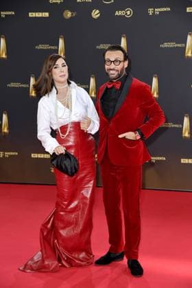 Judith Williams und Alexander-Klaus Stecher bei der Ankunft zu der Verleihung des Deutschen Fernsehpreis in den MMC Studios in Koeln am 10.09.2025