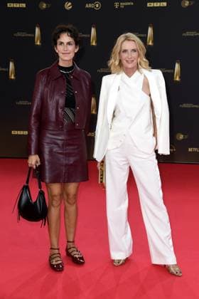 und Maria Furtwaengler bei der Ankunft zu der Verleihung des Deutschen Fernsehpreis in den MMC Studios in Koeln am 10.09.2025