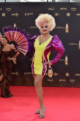 Olivia Jones bei der Ankunft zu der Verleihung des Deutschen Fernsehpreis in den MMC Studios in Koeln am 10.09.2025