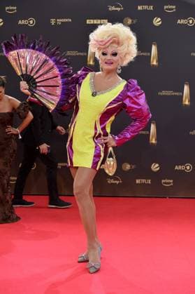 Olivia Jones bei der Ankunft zu der Verleihung des Deutschen Fernsehpreis in den MMC Studios in Koeln am 10.09.2025